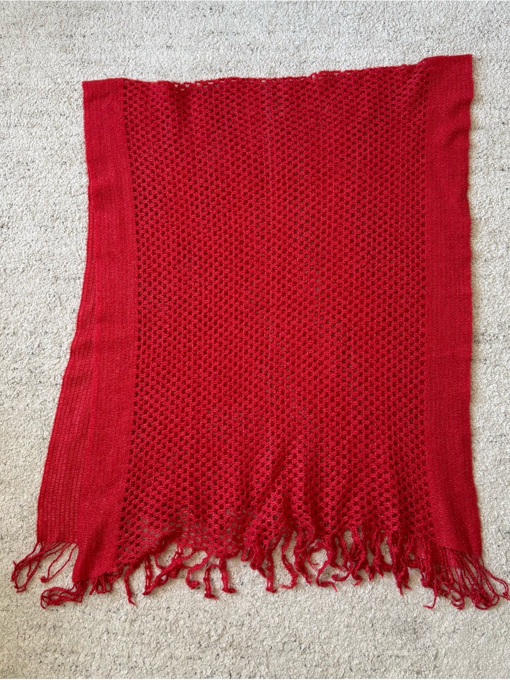 Large Knit Red Scarf